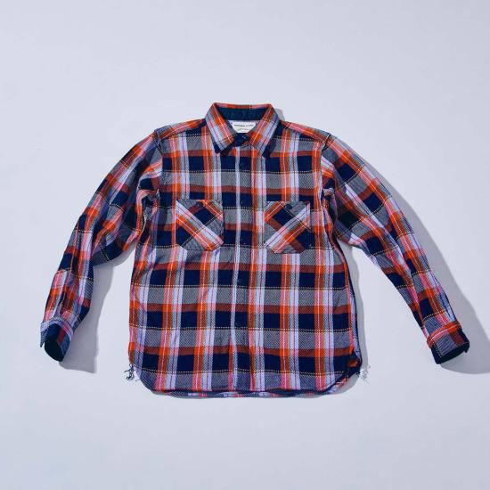  사무라이 진스 셔츠 Sin25 01 W 헤비 인디고 플란넬 셔츠