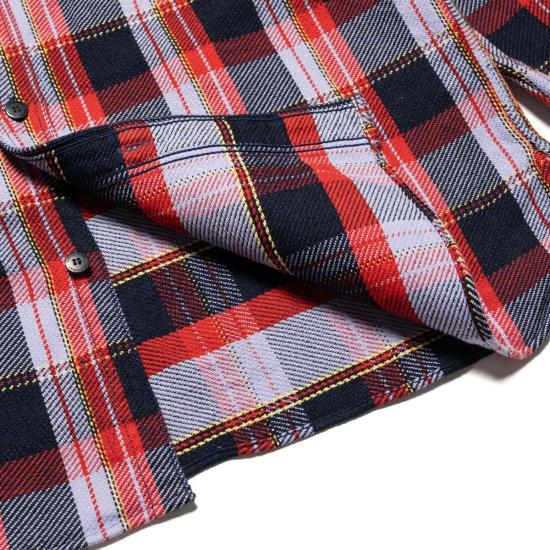  사무라이 진스 셔츠 Sin25 01 W 헤비 인디고 플란넬 셔츠 - SAMURAI JEANS