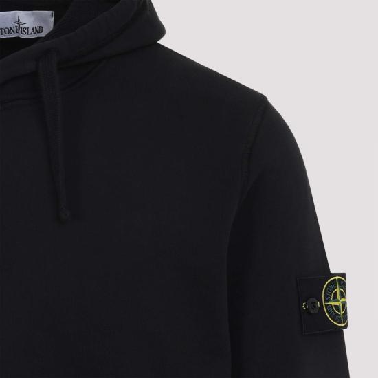  스톤 아일랜드 긴팔 티셔츠 후드티 블랙 - STONE ISLAND