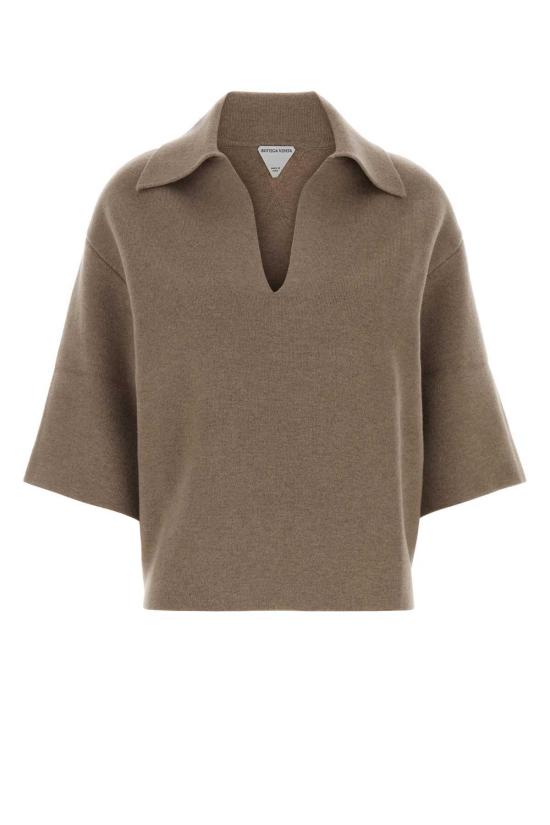  보테가베네타 반팔 티셔츠 보테가 베네타 카푸치노 캐시미어 블렌드 폴로 셔츠 베이지