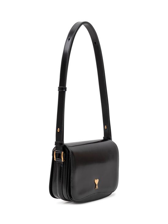 26SS 아미 스몰 하트 로고 글레이즈드 레더 파리 백 ULL717AL0139 001 NOIR - AMI