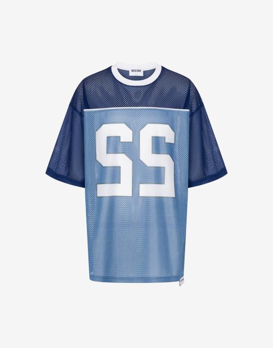 26SS 모스키노 반팔 티셔츠 AEF261ZZ07260247AEF1290 Blue DOM