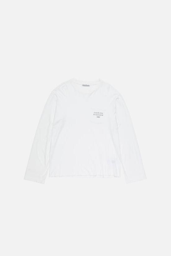 26SS 아크네 스튜디오 로고 티셔츠 릴렉스드 핏 CL0439 AEG OFF WHITE DOM
