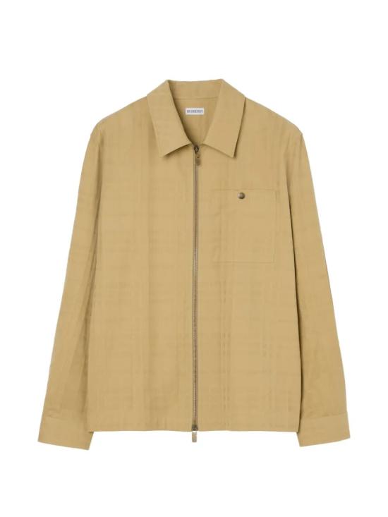 26SS 버버리 체크 코튼 지퍼 오버셔츠 8121988 C4776 SANDSTORM BEIGE CHK