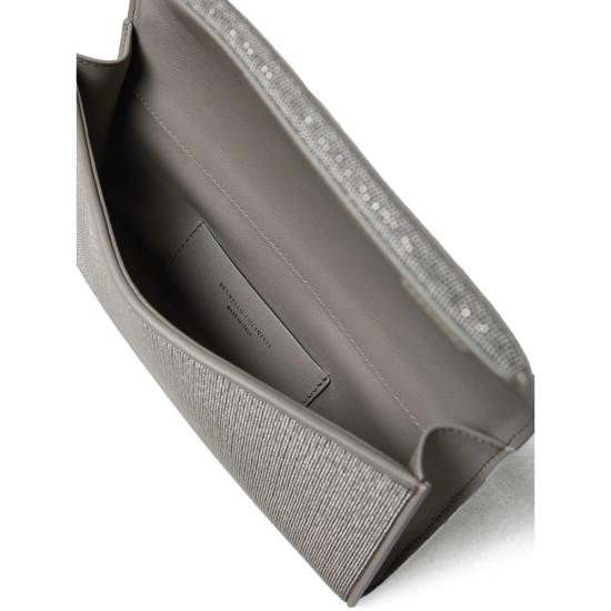 26SS 브루넬로 쿠치넬리 클러치/파우치 MBMON2560 C736 GREY - BRUNELLO CUCINELLI