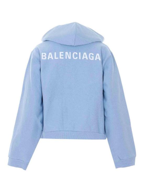 26SS 발렌시아가 백 집업 후드 851236TTVJ24773 Blue - BALENCIAGA