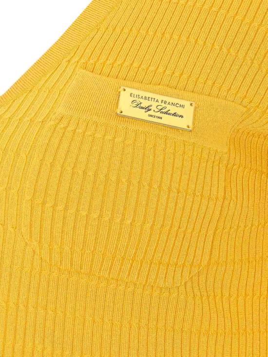 26SS 엘리자베타프랜치 민소매 티셔츠 MK86B61E2EV4 Yellow - ELISABETTA FRANCHI