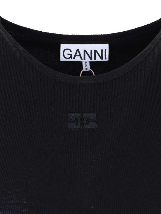 26SS 가니 토널 로고 코튼 립 탱크탑 A1050172099 Black - GANNI