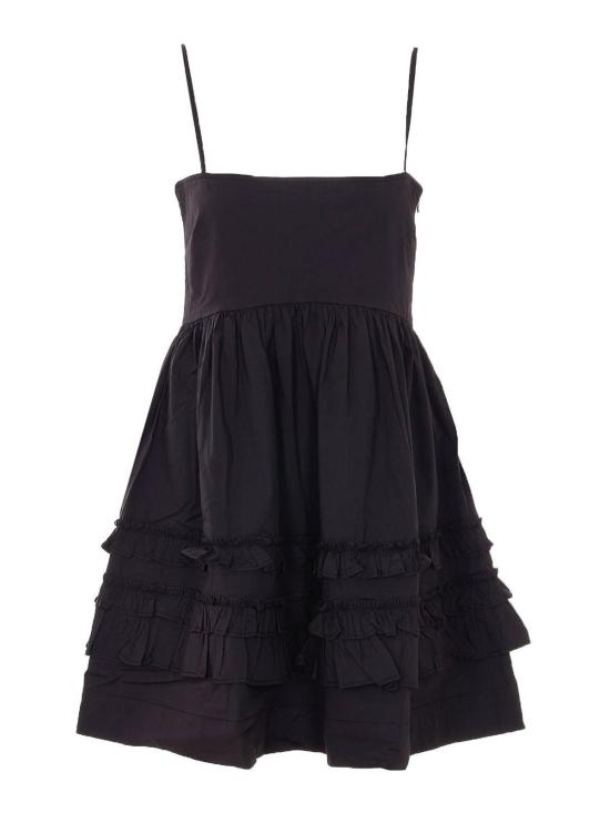 26SS 가니 프릴 슬리브리스 미니 드레스 A1030207099 Black