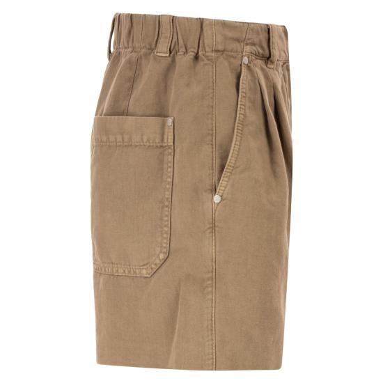 26SS 브루넬로 쿠치넬리 숏팬츠 ML996P5761 BROWN - BRUNELLO CUCINELLI