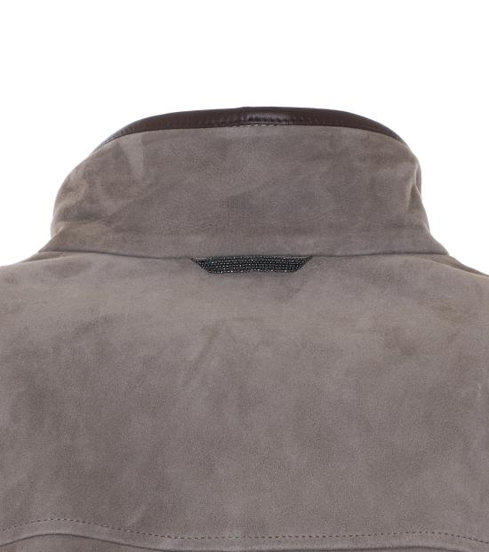 26SS 브루넬로 쿠치넬리 모닐리 쿠튀르 스웨이드 자켓 MPCAI7787 C8850 Grey - BRUNELLO CUCINELLI