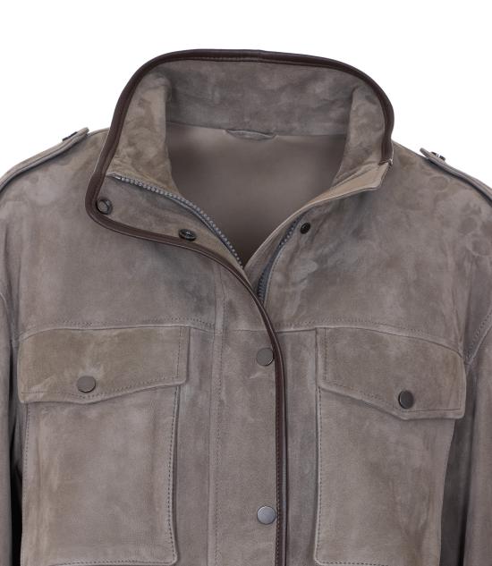 26SS 브루넬로 쿠치넬리 모닐리 쿠튀르 스웨이드 자켓 MPCAI7787 C8850 Grey - BRUNELLO CUCINELLI