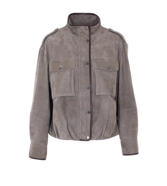 26SS 브루넬로 쿠치넬리 모닐리 쿠튀르 스웨이드 자켓 MPCAI7787 C8850 Grey