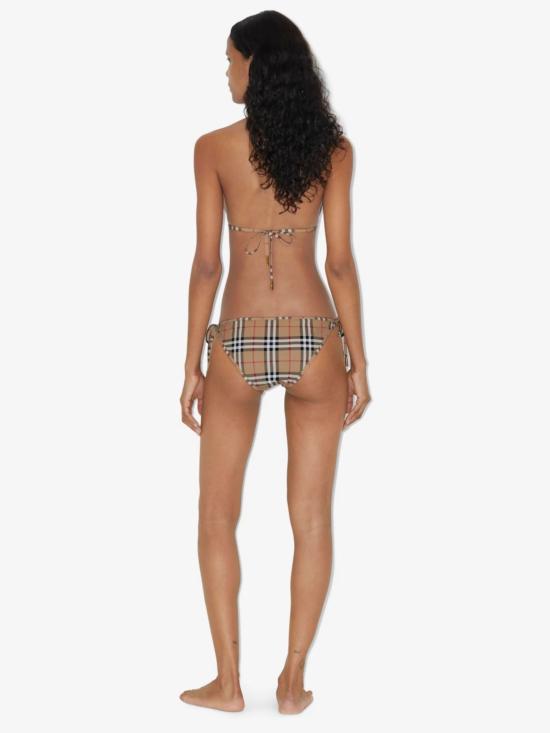 26SS 버버리 빈티지 체크 스트레치 나일론 트라이앵클 비키니 8009008 A5145 Beige - BURBERRY