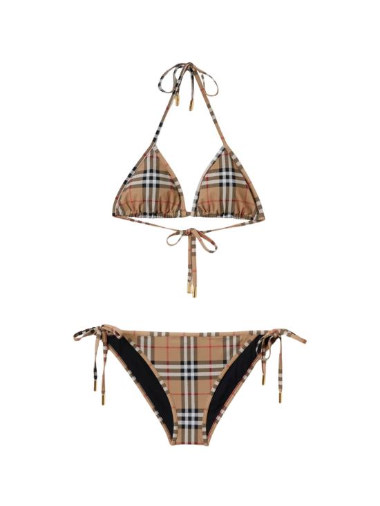 26SS 버버리 빈티지 체크 스트레치 나일론 트라이앵클 비키니 8009008 A5145 Beige