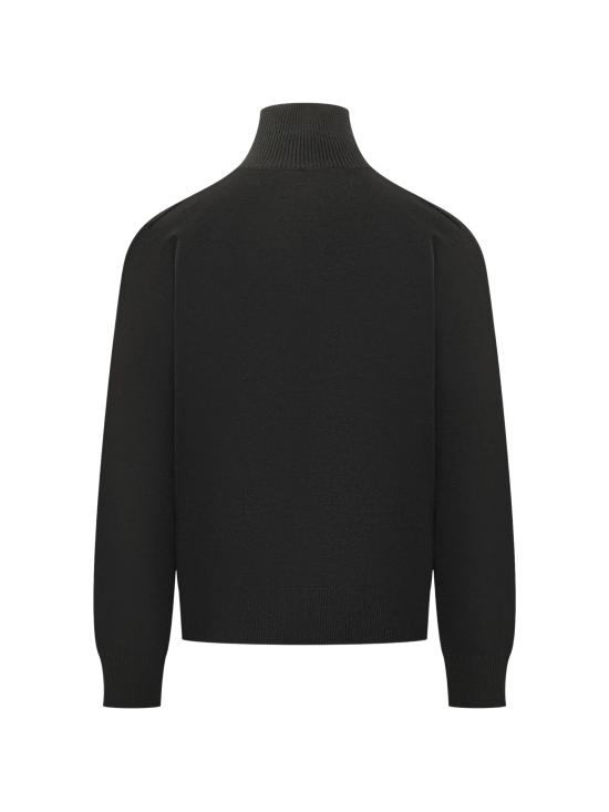 26SS 버버리 체크 트리밍 울 하프 지퍼 스웨터 8119436 A1189 Black - BURBERRY