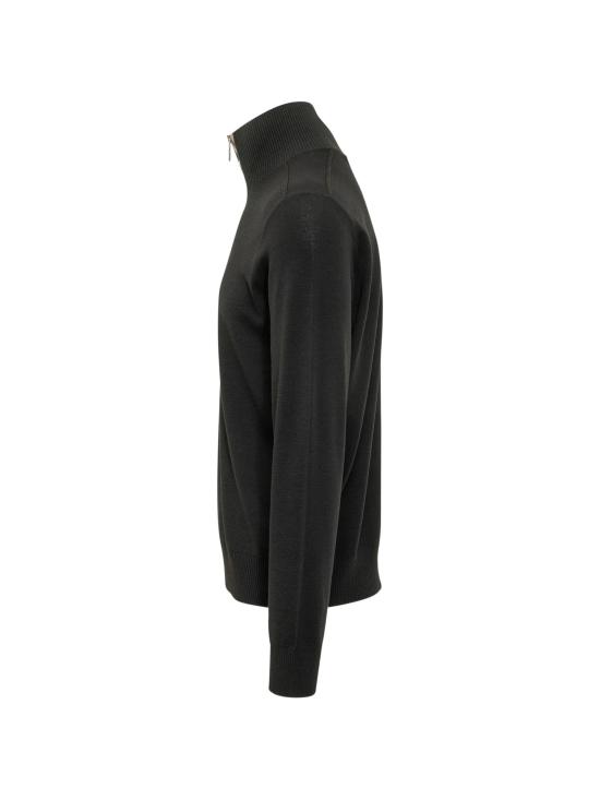 26SS 버버리 체크 트리밍 울 하프 지퍼 스웨터 8119436 A1189 Black - BURBERRY