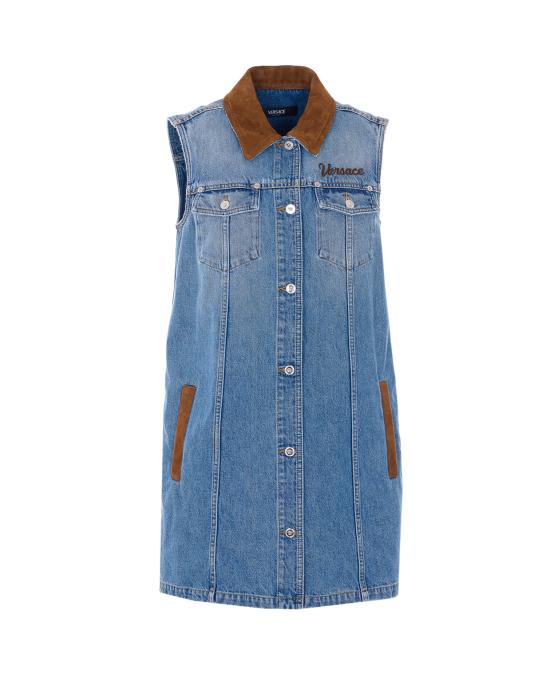 26SS 베르사체 미디 원피스 1022695 1A167511D800 Blue