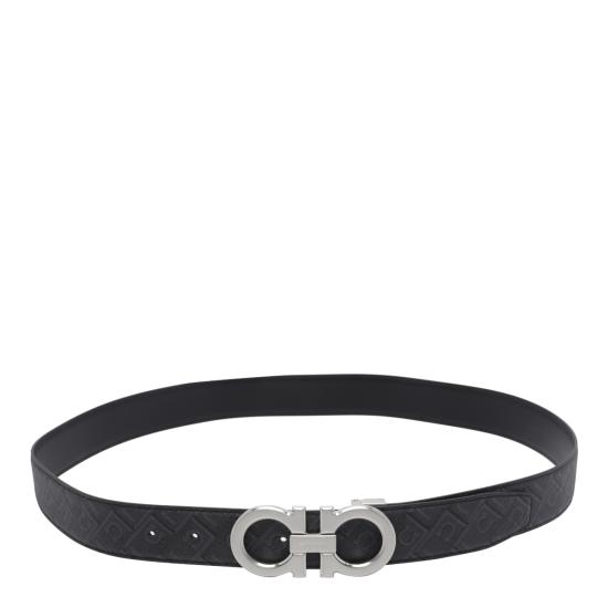 26SS 살바토레 페라가모 가죽 벨트 780171 679710NERO GRIGIO Black