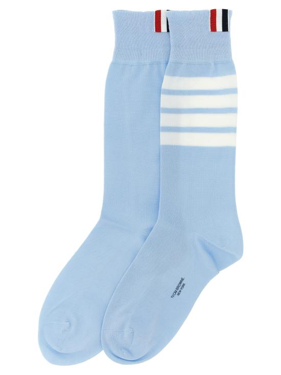 26SS 톰브라운 라이트웨이트 코튼 4바 미드카프 삭스 FAS020B01690450 Light Blue - THOM BROWNE