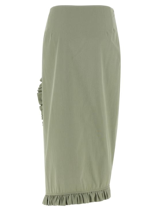 26SS 드리스 반 노튼 미디 스커트 2611308133309602 Green - DRIES VAN NOTEN