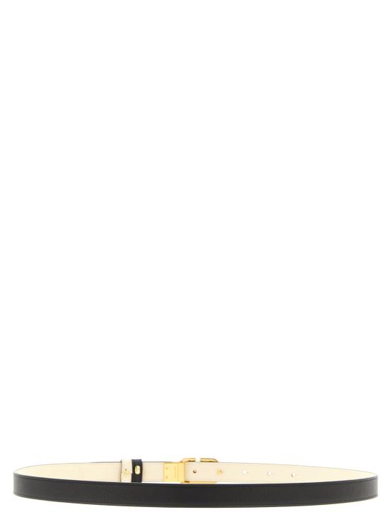 26SS 발렌티노 가라바니 V로고 시그니처 리버서블 샤이니 카프스킨 벨트 W2T0SU8IYRDVX White Black - VALENTINO GARAVANI