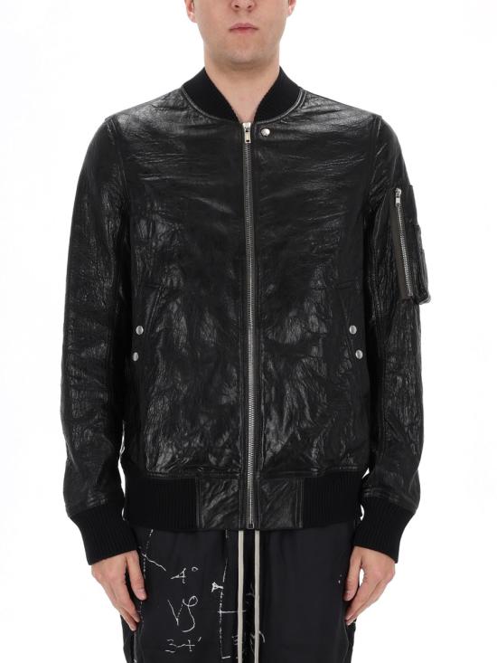 26SS 릭 오웬스 가죽 자켓 RU01F2778 LBE09 BLACK - RICK OWENS