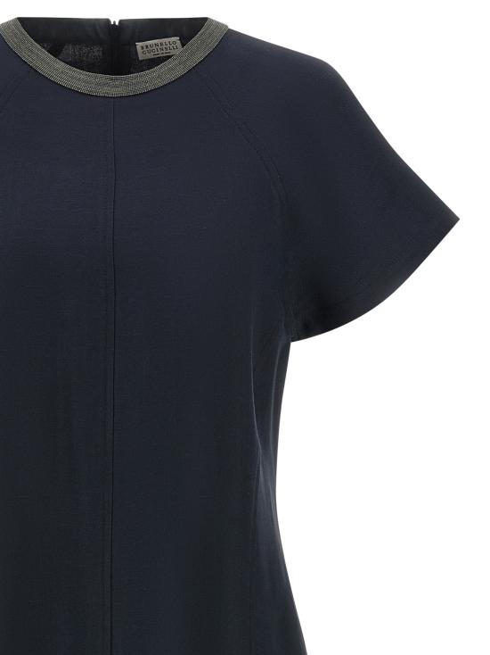 26SS 브루넬로 쿠치넬리 미디 원피스 MH126AHB51C4224 Blue - BRUNELLO CUCINELLI