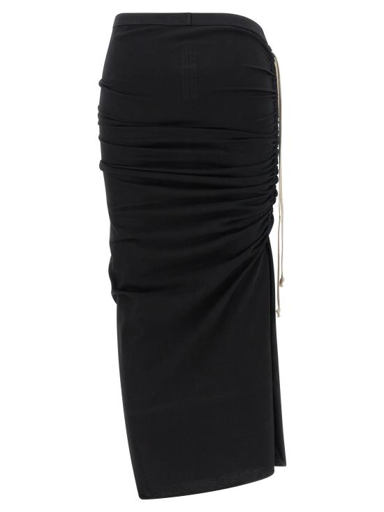 26SS 릭 오웬스 미디 스커트 RP01F6339JA09 Black - RICK OWENS