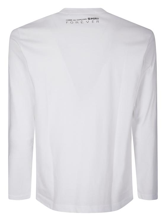 26SS 꼼데가르송 롱슬리브 로고 프린트 티셔츠 FZT003PER 4 WHITE - COMME DES GARCONS
