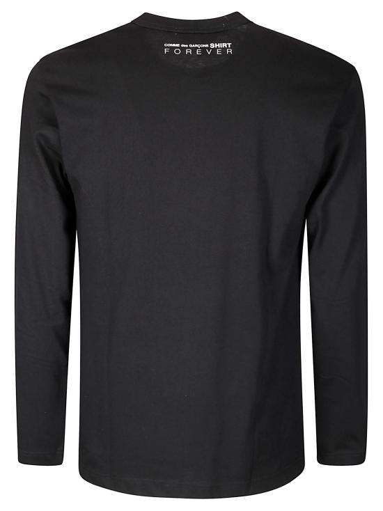 26SS 꼼데가르송 롱슬리브 로고 프린트 티셔츠 FZT003PER 1 BLACK - COMME DES GARCONS