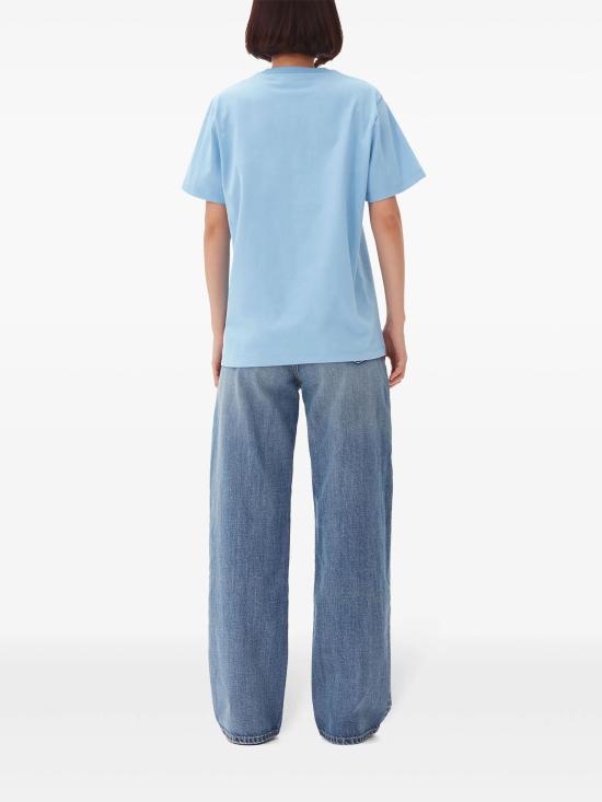 26SS 가니 베이직 저지 타이거 릴랙스드 반팔 티셔츠 T4007 745 Clear Blue - GANNI