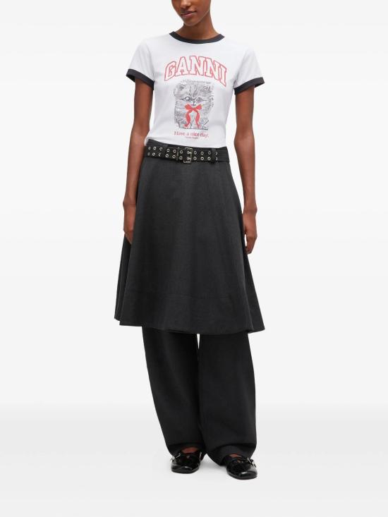 26SS 가니 키티 크롭 티셔츠 A1050030 151 White - GANNI