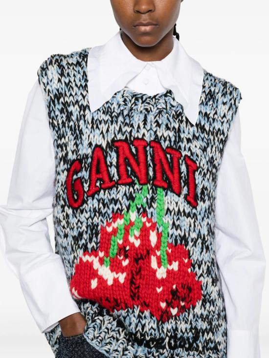 26SS 가니 멀티컬러 오버사이즈 베스트 A1070119 561 Blue - GANNI
