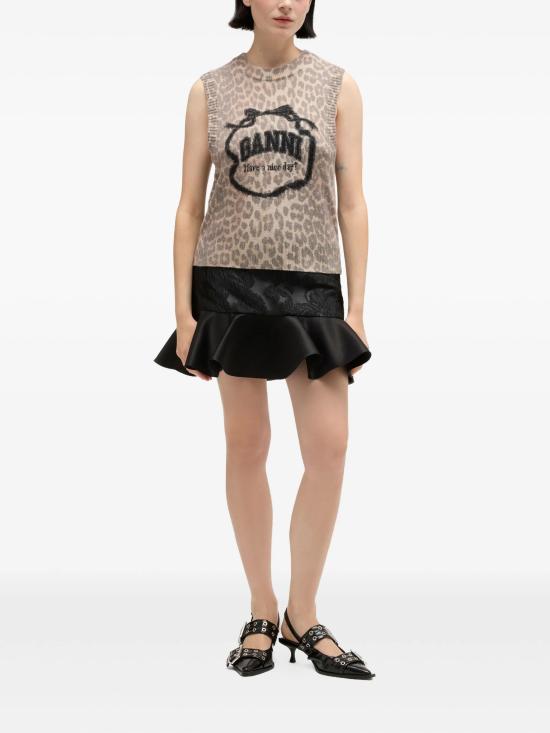 26SS 가니 그래픽 울 베스트 A1070044 943 Beige - GANNI