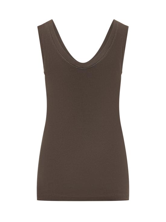 26SS 브루넬로 쿠치넬리 코튼 티셔츠 M0TC8BJ312 C8589 DARK BROWN - BRUNELLO CUCINELLI