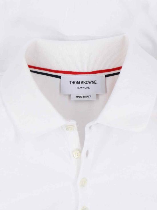  톰브라운 가먼트 오버다이드 저지 4바 폴로셔츠 MJP236A J0253 100 White - THOM BROWNE