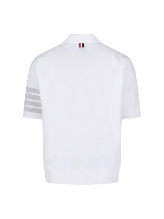  톰브라운 가먼트 오버다이드 저지 4바 폴로셔츠 MJP236A J0253 100 White - THOM BROWNE