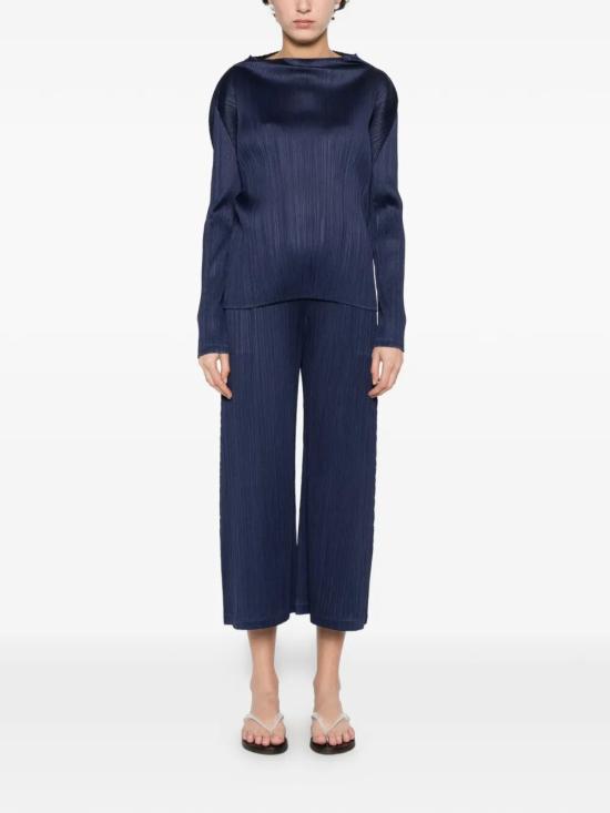 26SS 플리츠플리즈 긴팔 티셔츠 PP66JK111 78 DARK NAVY - PLEATS PLEASE