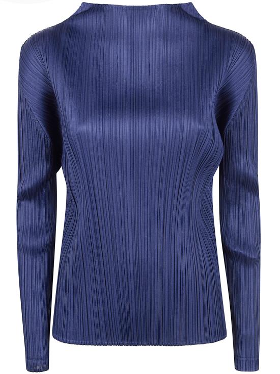 26SS 플리츠플리즈 긴팔 티셔츠 PP66JK111 78 DARK NAVY - PLEATS PLEASE