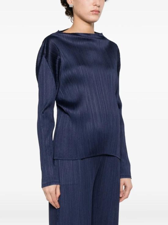 26SS 플리츠플리즈 긴팔 티셔츠 PP66JK111 78 DARK NAVY - PLEATS PLEASE