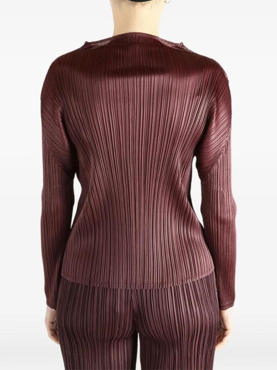 26SS 플리츠플리즈 긴팔 티셔츠 PP66JK111 84 BORDEAUX - PLEATS PLEASE