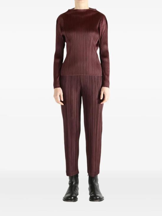 26SS 플리츠플리즈 긴팔 티셔츠 PP66JK111 84 BORDEAUX - PLEATS PLEASE