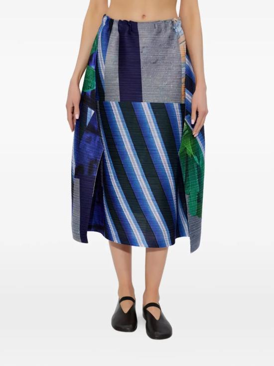 26SS 플리츠플리즈 롱 스커트 PP66JG675 09 GRAY X NAVY - PLEATS PLEASE