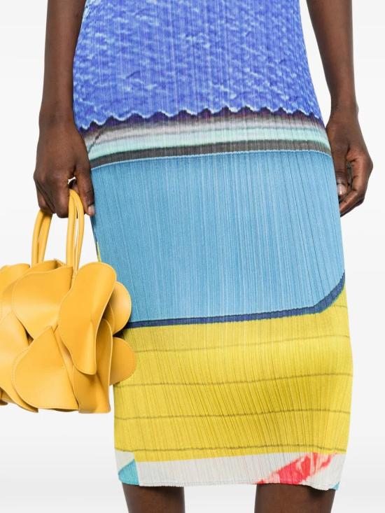 26SS 플리츠플리즈 미디 원피스 PP66JH676 07 BLUE X YELLOW - PLEATS PLEASE