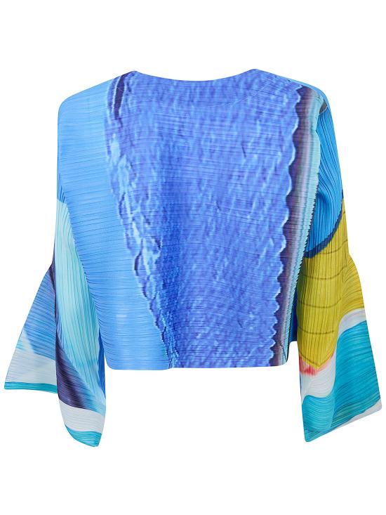 26SS 플리츠플리즈 가디건 PP66JO673 07 BLUE X YELLOW - PLEATS PLEASE