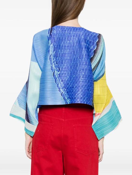 26SS 플리츠플리즈 가디건 PP66JO673 07 BLUE X YELLOW - PLEATS PLEASE