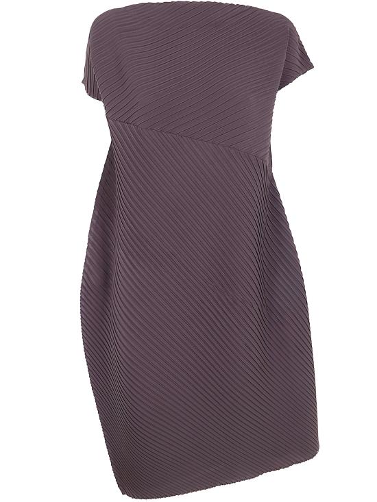 26SS 이세이 미야케 미디 원피스 IM66FH672 45 DARK BROWN - ISSEY MIYAKE