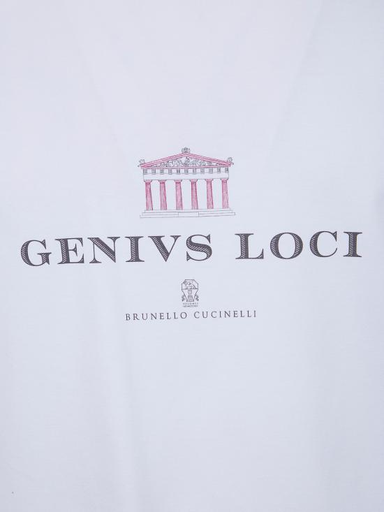 26SS 브루넬로 쿠치넬리 크루넥 프린트 코튼 저지 티셔츠 M0B138520 - BRUNELLO CUCINELLI