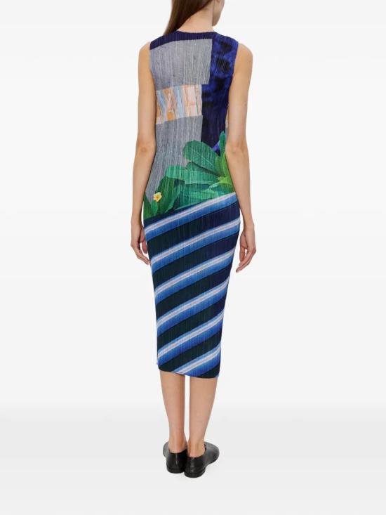 26SS 플리츠플리즈 미디 원피스 PP66JH676 09 GRAY X NAVY - PLEATS PLEASE